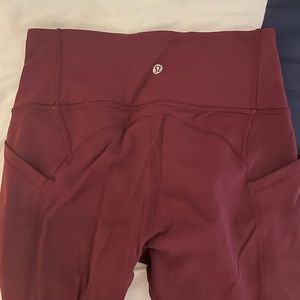 Lulu Lemon Maroon Leggings Size 6
